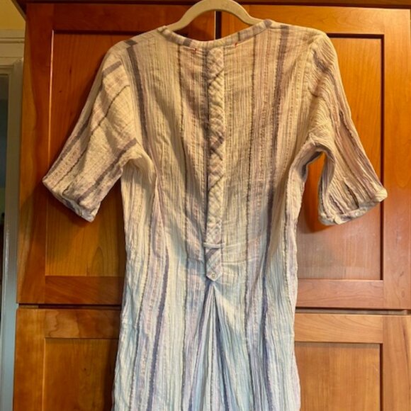 Vintage Diab'less White Blue Pink Gold Striped Tunic Paris - Picture 13 of 14